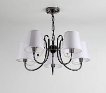 Люстра потолочная пятирожковая на цепочке Rivoli Классика Perla P5 DN Е14 Черный хром картинка 